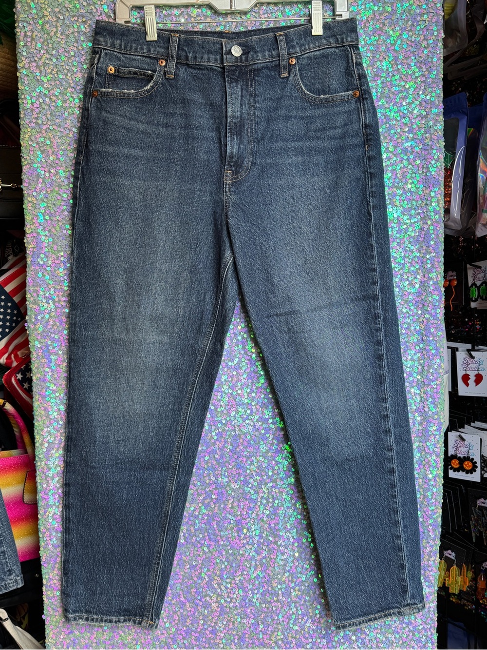 Gap Blue High Rise Mom Jeans